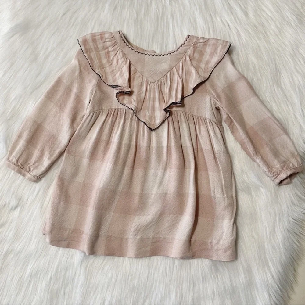 Zara Pink Plaid Ruffle‎ Dress
